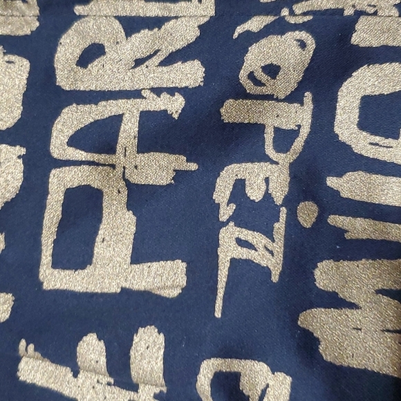 Eric casual gold black graffiti Paris pants new with tags - Picture 4 of 7